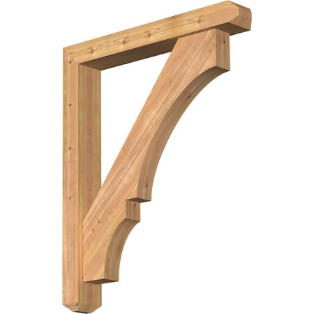 Ekena Millwork Balboa Craftsman Smooth Bracket w/ Offset Brace, Western Red Cedar, 5 1/2"W x 36"D x 44"H BKT0604X36X44BOA04SWR